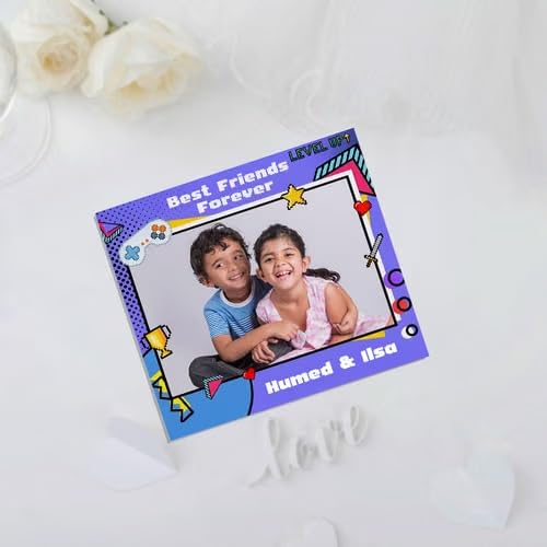 Bazinco Personalized Photo Fridge Magnet – Best Friends Forever Gaming Style Custom Photo Frame