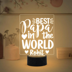 Bazinco Custom Papa LED Lamp | Personalized Acrylic Night Light for Father’s Day