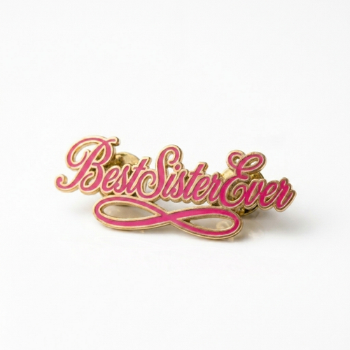 Bazinco Best Sister Ever Brooch – Stylish Infinity Script Sister Gift Pin