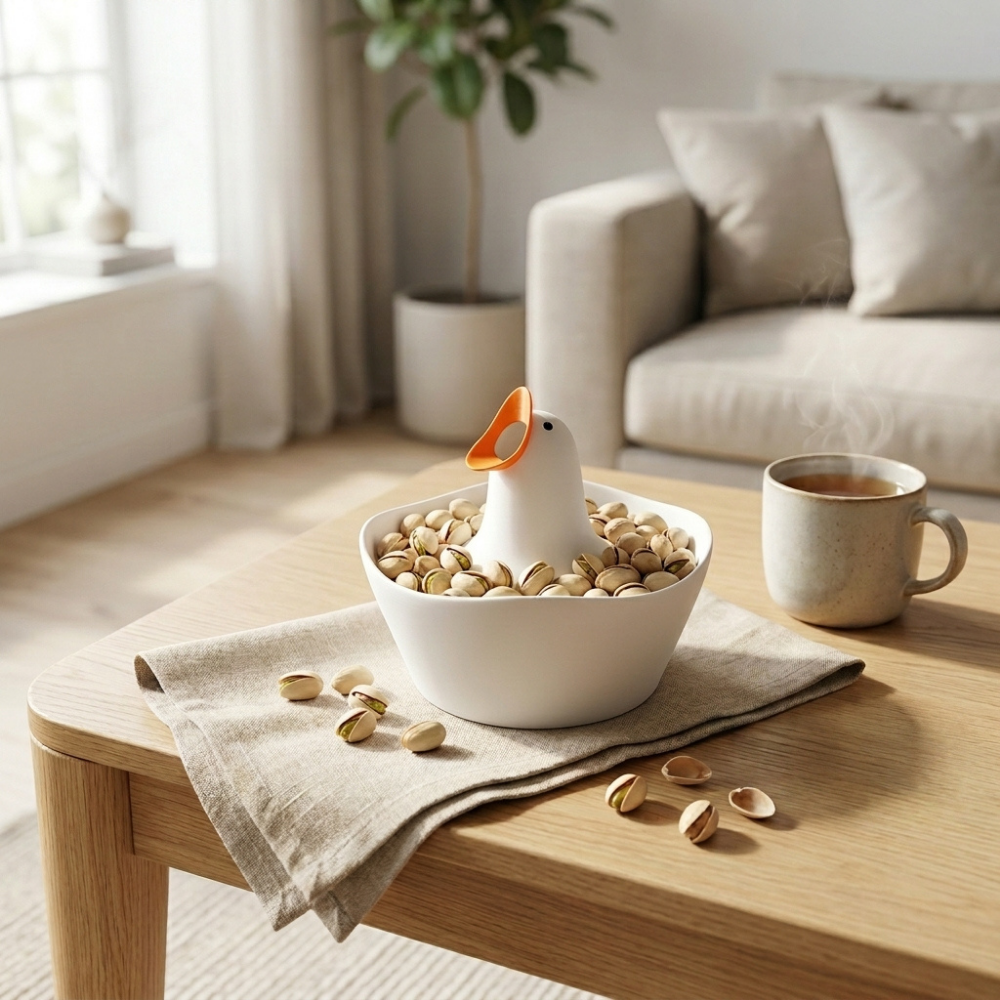 Bazinco Bird Shape Pistachio Bowl with Shell Separator | Snack Serving Bowl