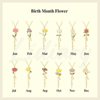 Bazinco Custom Name Necklace with Birth Flower – Elegant Floral Name Jewelry