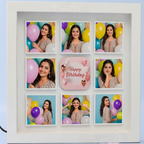 Bazinco Personalized Birthday LED Photo Frame – Custom 9 Photo Memory Collage Gift