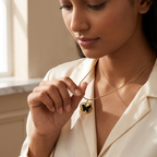 Bazinco Minimal Black Butterfly Pendant Necklace | Luxury Heart Butterfly Charm Necklace for Her