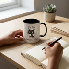 Bazinco Personalized It's Fine I'm Fine Everything Is Fine Black Cat PZ Mug | Custom Name Funny Ceramic Coffee Mug | Black Handle Mug | 11 Oz