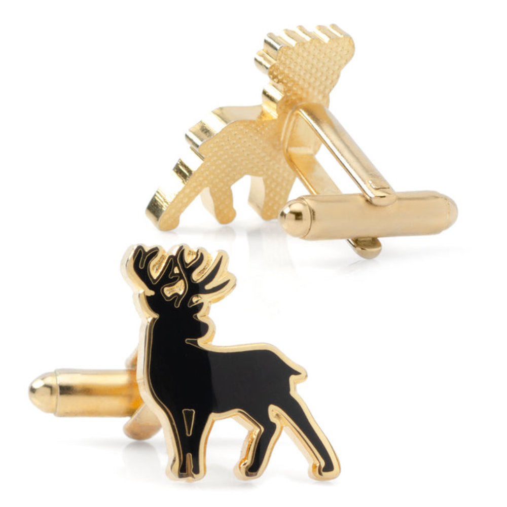 Bazinco Deer Enamel Cufflinks for Men – Premium Stag Cuff Links for Formal Wear