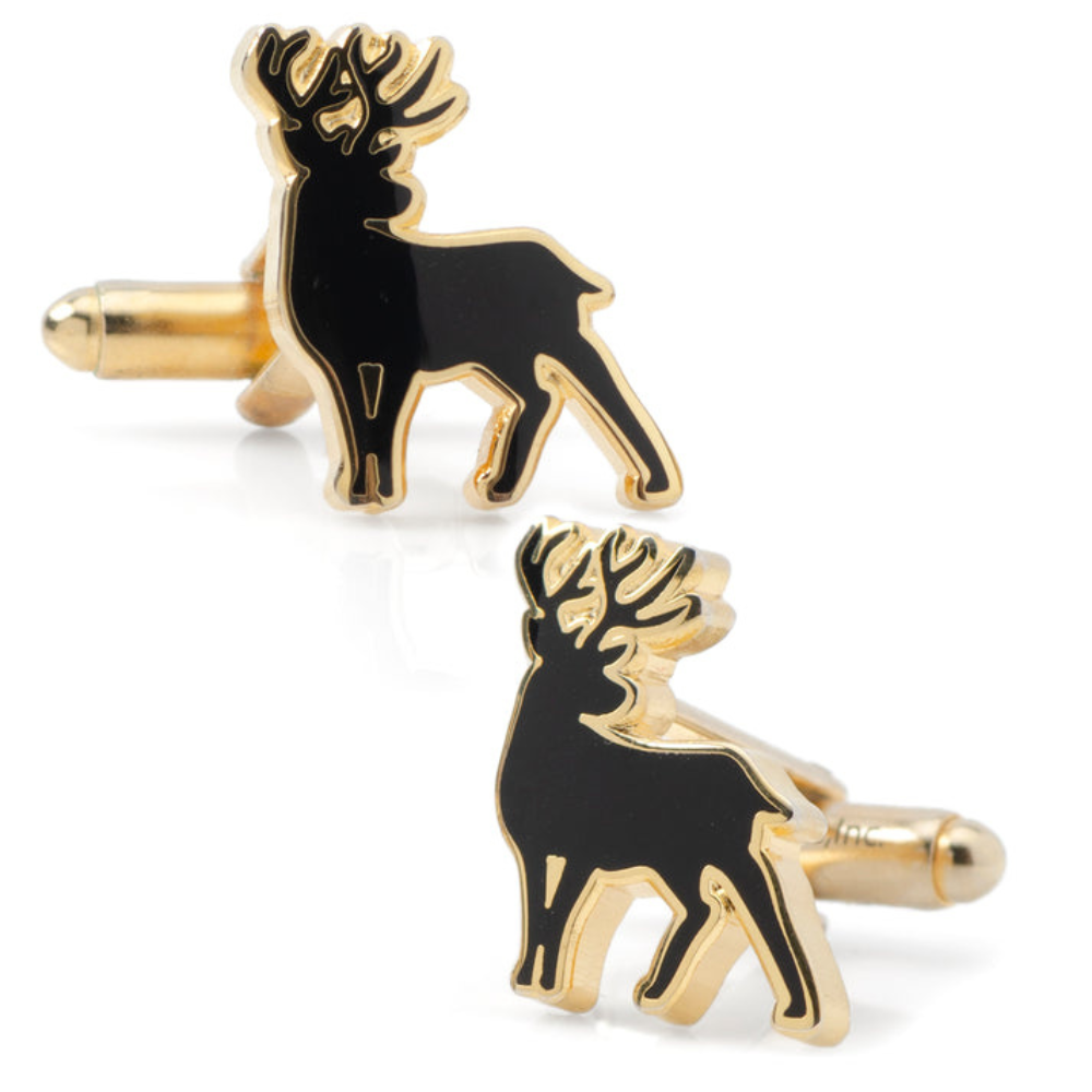 Bazinco Deer Enamel Cufflinks for Men – Premium Stag Cuff Links for Formal Wear