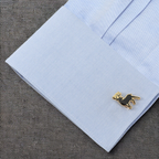 Bazinco Deer Enamel Cufflinks for Men – Premium Stag Cuff Links for Formal Wear