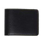 Bazinco Personalized Black Leather Wallet for Men – Custom Name Plate Bifold Wallet