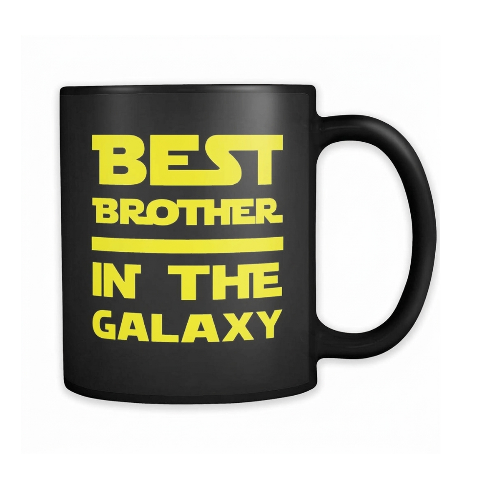 Bazinco Best Brother in the Galaxy Ceramic Black Mug 11 Oz | Rakhi Gift for Brother | Coffee Tea Mug for Bhai | Funny Brother Gift | Birthday & Raksha Bandhan Present