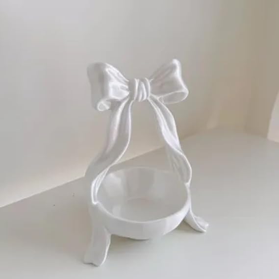 Bazinco Bow Knot Jewelry Tray | Elegant Ring Holder Dish for Earrings, Rings & Accessories Organizer