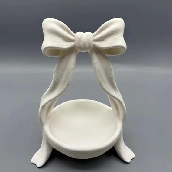 Bazinco Bow Knot Jewelry Tray | Elegant Ring Holder Dish for Earrings, Rings & Accessories Organizer