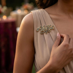 Bazinco Personalized Wedding Name Pin – Premium Script Hashtag Brooch for Bridesmaids & Bridal Fashion