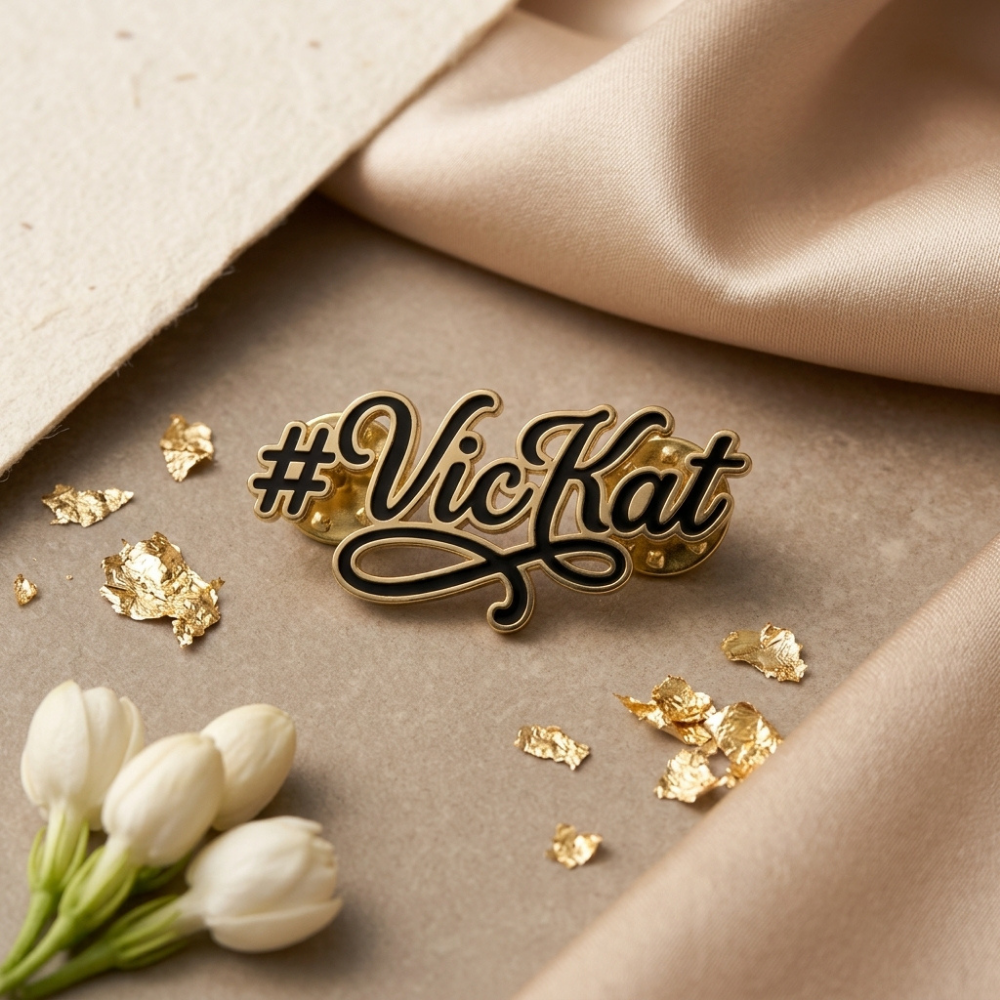 Bazinco Personalized Wedding Name Pin – Premium Script Hashtag Brooch for Bridesmaids & Bridal Fashion