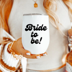 Bazinco Bride To Be Wine Tumbler 12oz | Vacuum Insulated Stainless Steel Bridal Coffee Mug with Lid | Engagement & Bridal Shower Gift