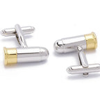 Bazinco Bullet Cufflinks for Men – Silver & Gold Bullet Cartridge Design Premium Formal Shirt Cufflinks for Wedding, Business & Party Wear