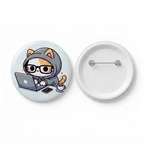 Bazinco Cute Cat Lover Badges Pack of 5 – Kawaii Cartoon Cat Button Pins for Cat Lovers