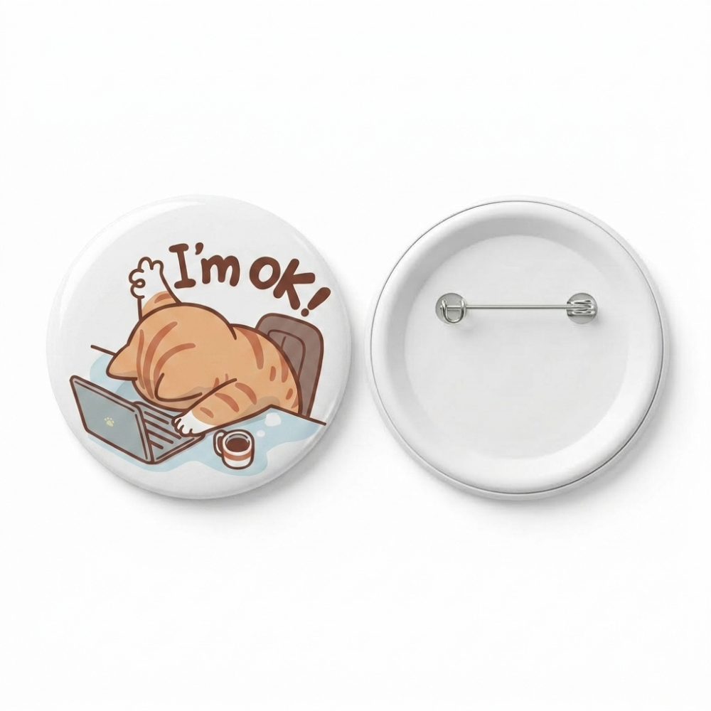 Bazinco Cute Cat Lover Badges Pack of 5 – Kawaii Cartoon Cat Button Pins for Cat Lovers