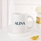 Bazinco Personalized Ceramic Coffee Mug – Trust The Process Floral Lily Design with Custom Name, White Coffee Cup for Women, Girls, Friends, Birthday & Inspirational Gift