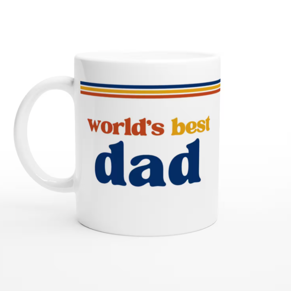 Bazinco Custom Name Mug with Vintage Dad Style Design – Personalized Ceramic Coffee Mug for Office & Home