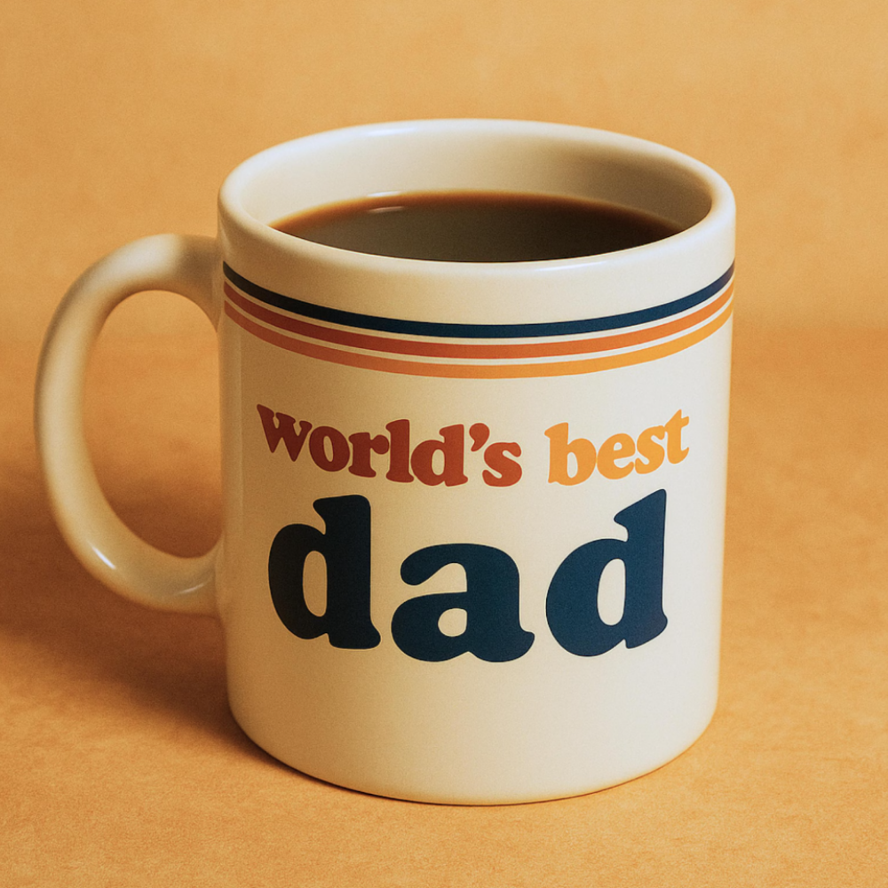Bazinco Custom Name Mug with Vintage Dad Style Design – Personalized Ceramic Coffee Mug for Office & Home
