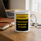 Bazinco Corporate Majdoor White Ceramic Mug | Funny Office Coffee Mug for Co-Workers | Printed Ceramic Tea & Coffee Cup | Microwave Safe | 11oz