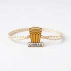 Bazinco Personalized Chai Rakhi with Custom Name | Cutting Chai Bracelet Rakhi for Brother | Unique Tea Lover Rakhi Gift for Raksha Bandhan