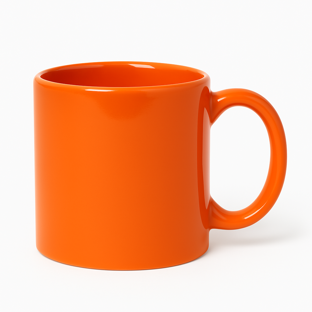 Bazinco 6 Oz Ceramic Mugs Set – Blue, Red, White & Orange Coffee Cups | Small Tea Cups for Home, Office & Gifting