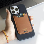 Bazinco Tan Chipku Card & Money Holder for Mobile – Stick-On Phone Wallet Pocket