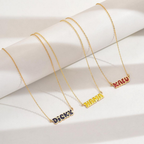 Bazinco Enamel Color Name Necklace – Custom Bubble Letter Personalized Pendant