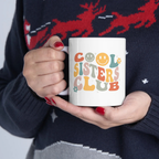 Bazinco Cool Sister Club Coffee Mug 11 Oz | Cute Sister Gift Mug | Rakhi Gift for Sister | Ceramic Tea & Coffee Cup for Sister | Birthday Gift for Sister