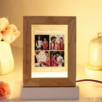 Bazinco Customized Couple Photo Frame with Warm LED Light | Personalized Wedding Memory Frame with Photos & Text | Romantic Gift for Husband, Wife & Newlyweds