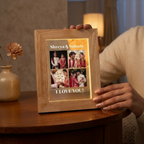Bazinco Customized Couple Photo Frame with Warm LED Light | Personalized Wedding Memory Frame with Photos & Text | Romantic Gift for Husband, Wife & Newlyweds