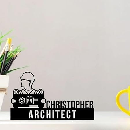 Bazinco Custom Architect Desk Name Plate – Personalized Architecture Office Name Plate