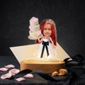 Bazinco Personalized Princess Birthday LED Photo Lamp | Custom Caricature Acrylic Night Lamp with Name | Birthday Gift for Girls | Wooden LED Base
