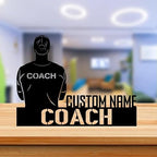 Bazinco Personalized Coach Name Plate – Custom Coach Desk Sign for Office or Training Academy