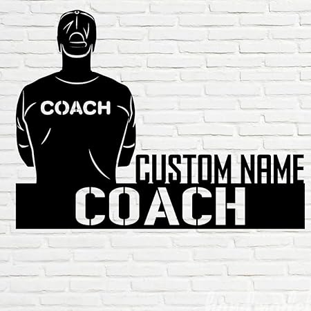 Bazinco Personalized Coach Name Plate – Custom Coach Desk Sign for Office or Training Academy