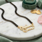 Custom Couple Name Mangalsutra with Crown Design – Unique Gift for Wife by Bazinco
