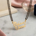Custom Couple Name Mangalsutra with Crown Design – Unique Gift for Wife by Bazinco
