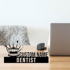 Custom Dentist Name Plate for Clinic Desk – Dental Tools Design Personalized Name Sign by Bazinco