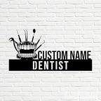 Custom Dentist Name Plate for Clinic Desk – Dental Tools Design Personalized Name Sign by Bazinco