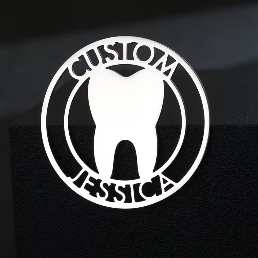 Bazinco Personalized Tooth Lapel Pin – Custom Dentist Tooth Design Brooch