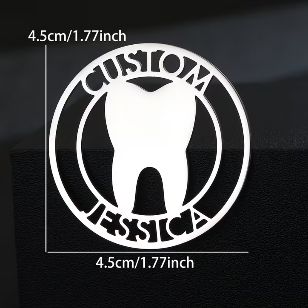 Bazinco Personalized Tooth Lapel Pin – Custom Dentist Tooth Design Brooch