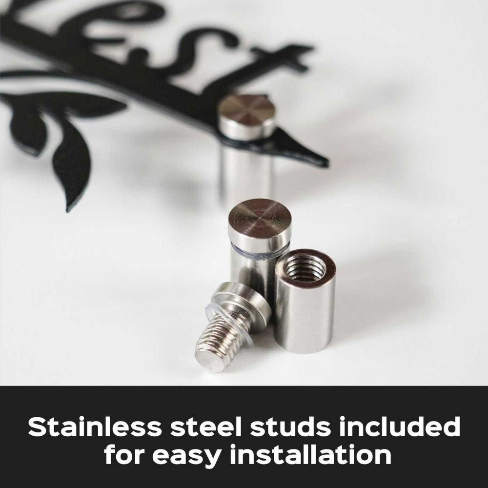 Bazinco Stainless Steel Personalized Family Name Plate| Custom Metal Door Name Plate