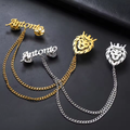 Bazinco brooch 

name chain brooch

personalized brooch for blazer

custom name chain badge

luxury lion brooch