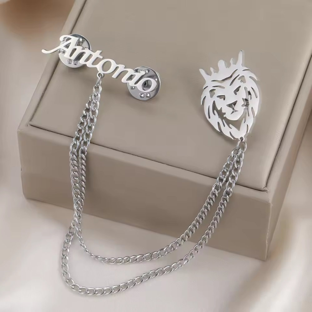 Bazinco brooch 

unique fashion accessory pin

statement brooch for jacket

men’s custom brooch

women’s lion brooch

personalized gift brooch

fashion pin accessory

blazer accessory brooch