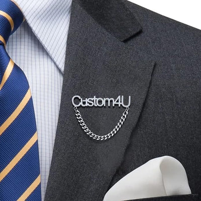 Bazinco Custom Name Chain Brooch