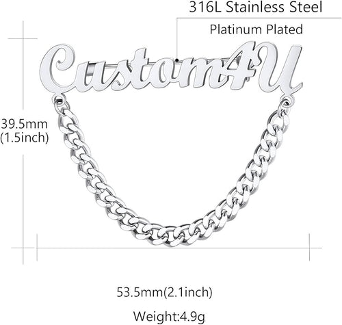 Bazinco Brooches
personalized chain brooch
name pin
custom name pin
fashion brooch