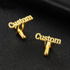 Bazinco Custom Name Cufflinks for Men – Personalized Engraved Cufflinks Wedding Groom Gift