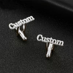 Bazinco Custom Name Cufflinks for Men – Personalized Engraved Cufflinks Wedding Groom Gift