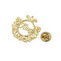Bazinco Luxury Personalized Lapel Pin for Men And Women  – Custom Name Royal Crest Brooch